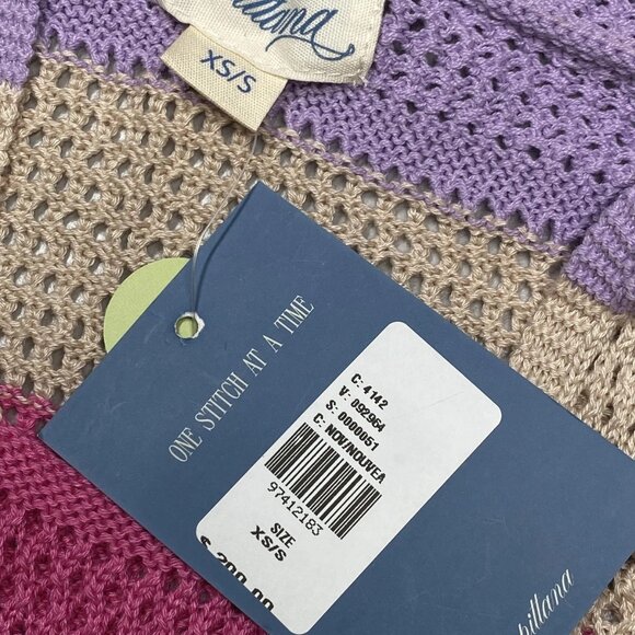 NEW CALITTANA Women’s Mabel Crochet Cover-Up Dress Multicolor Hoodie XS/S - Picture 3 of 7